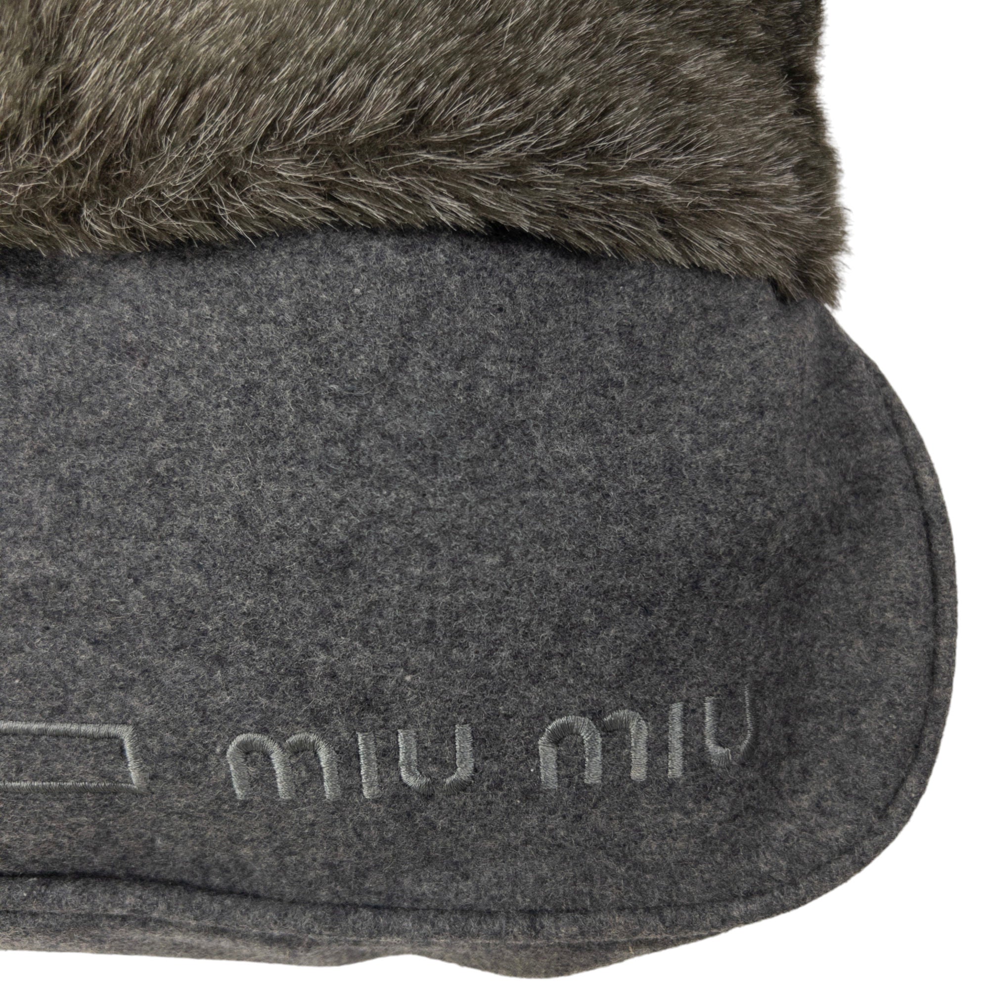 Vintage Miu Miu Fur Trim Shoulder Bag