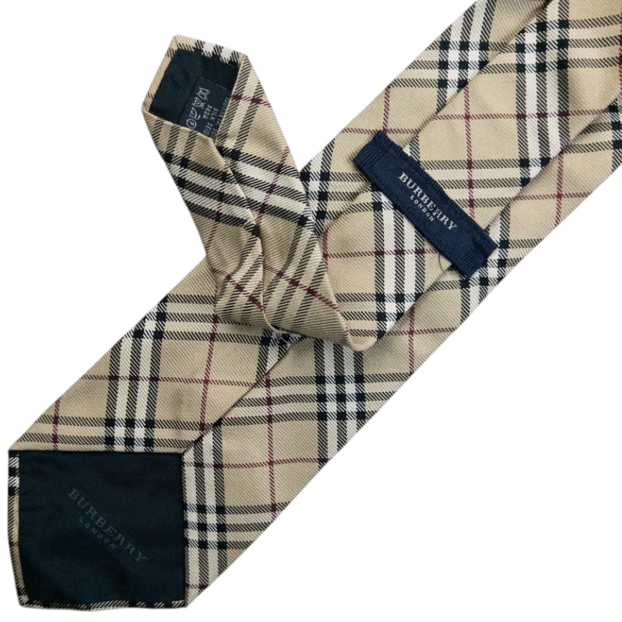 Vintage 2000s Burberry Nova Check Silk Tie