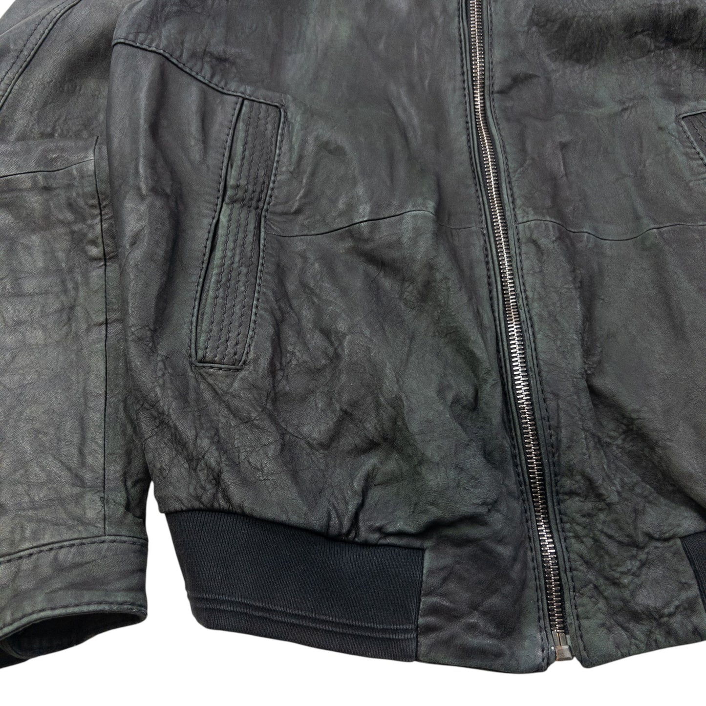 Vintage 2000s Hugo Boss Zip Up Leather Jacket Size M