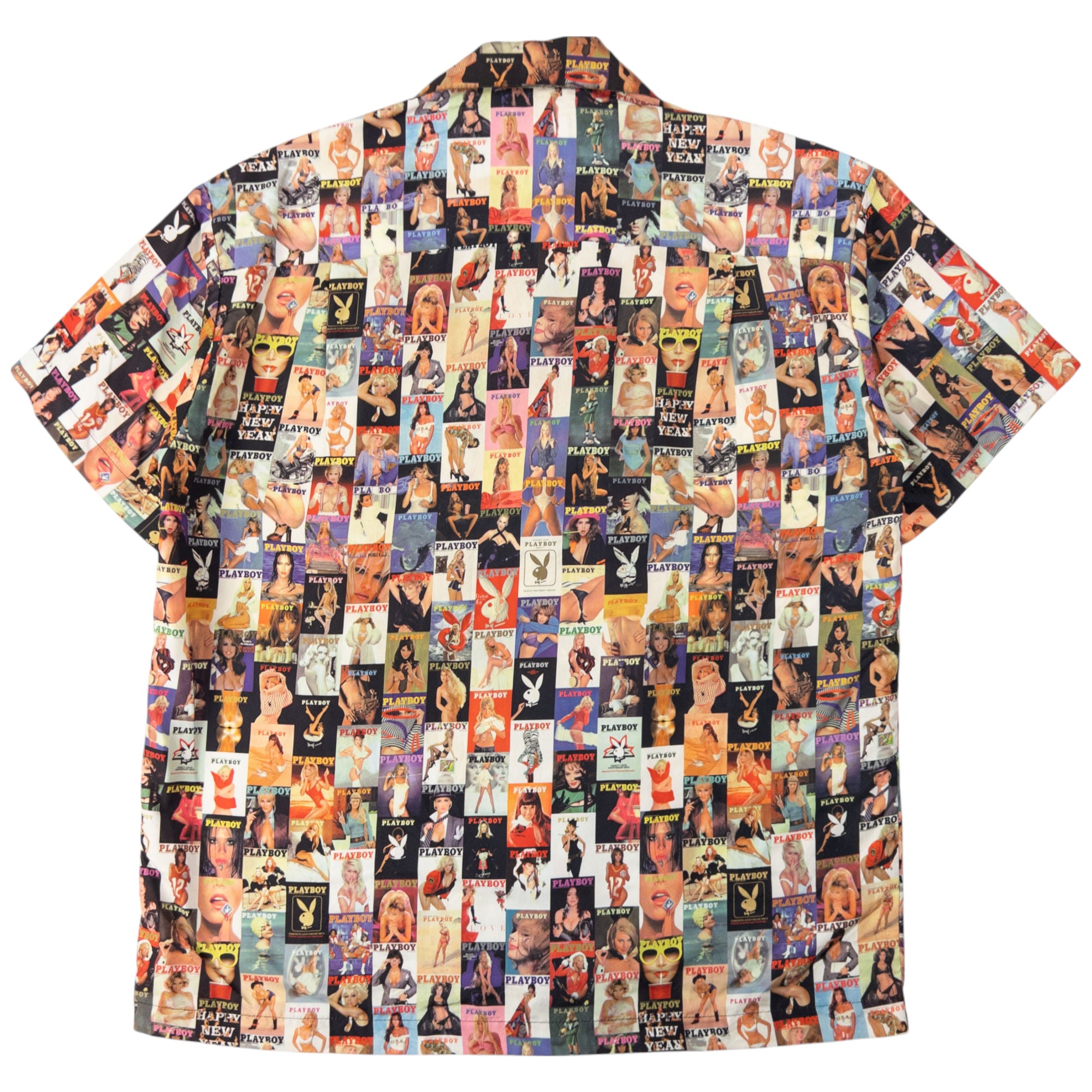 Vintage Playboy Magazine Cover Short Sleeve Button Up Shirt Size M