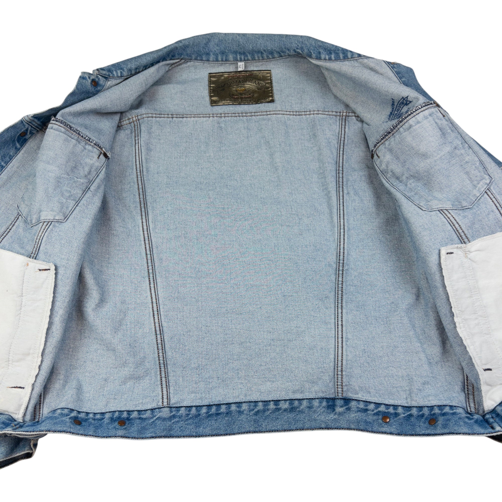 Vintage Armani Jeans Button Up Denim Jacket Size L