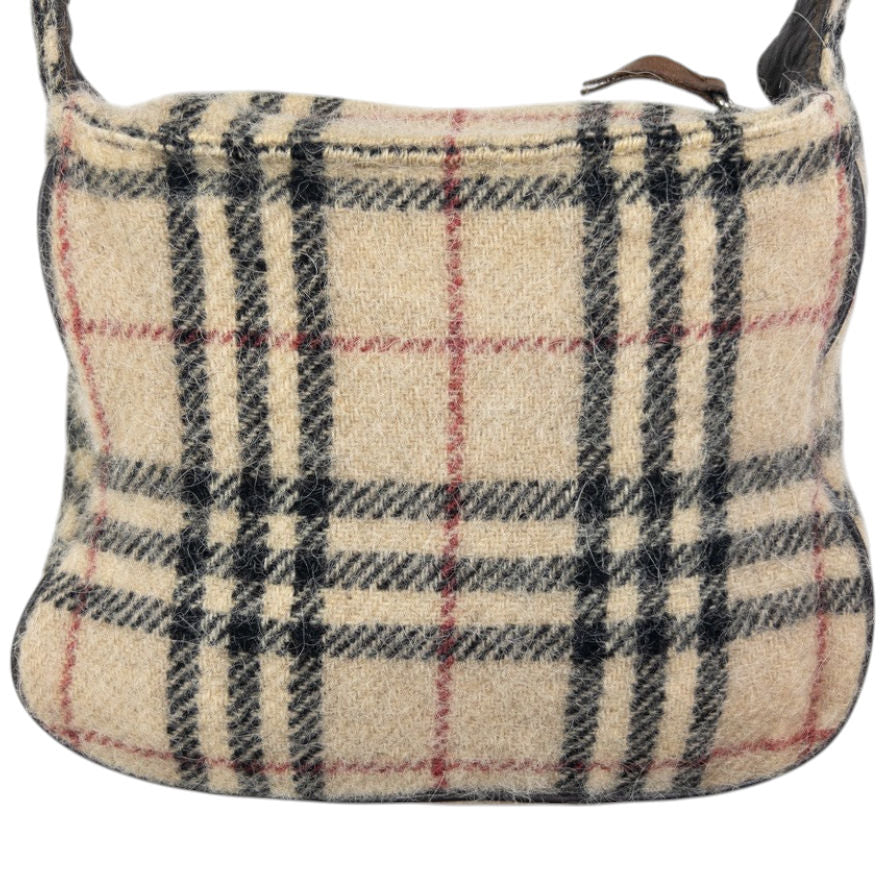 Vintage Burberry Nova Check Wool Shoulder Bag