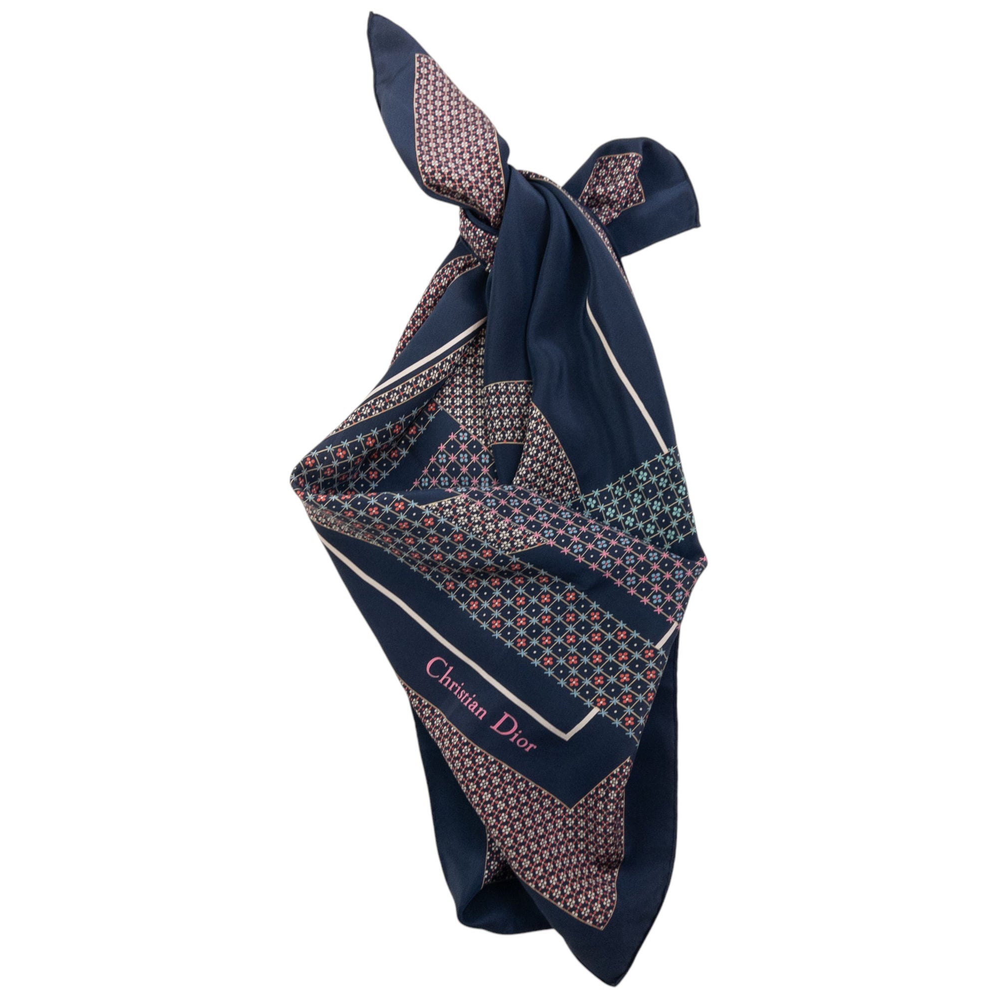 Vintage Dior Mosaic Pattern Silk Scarf