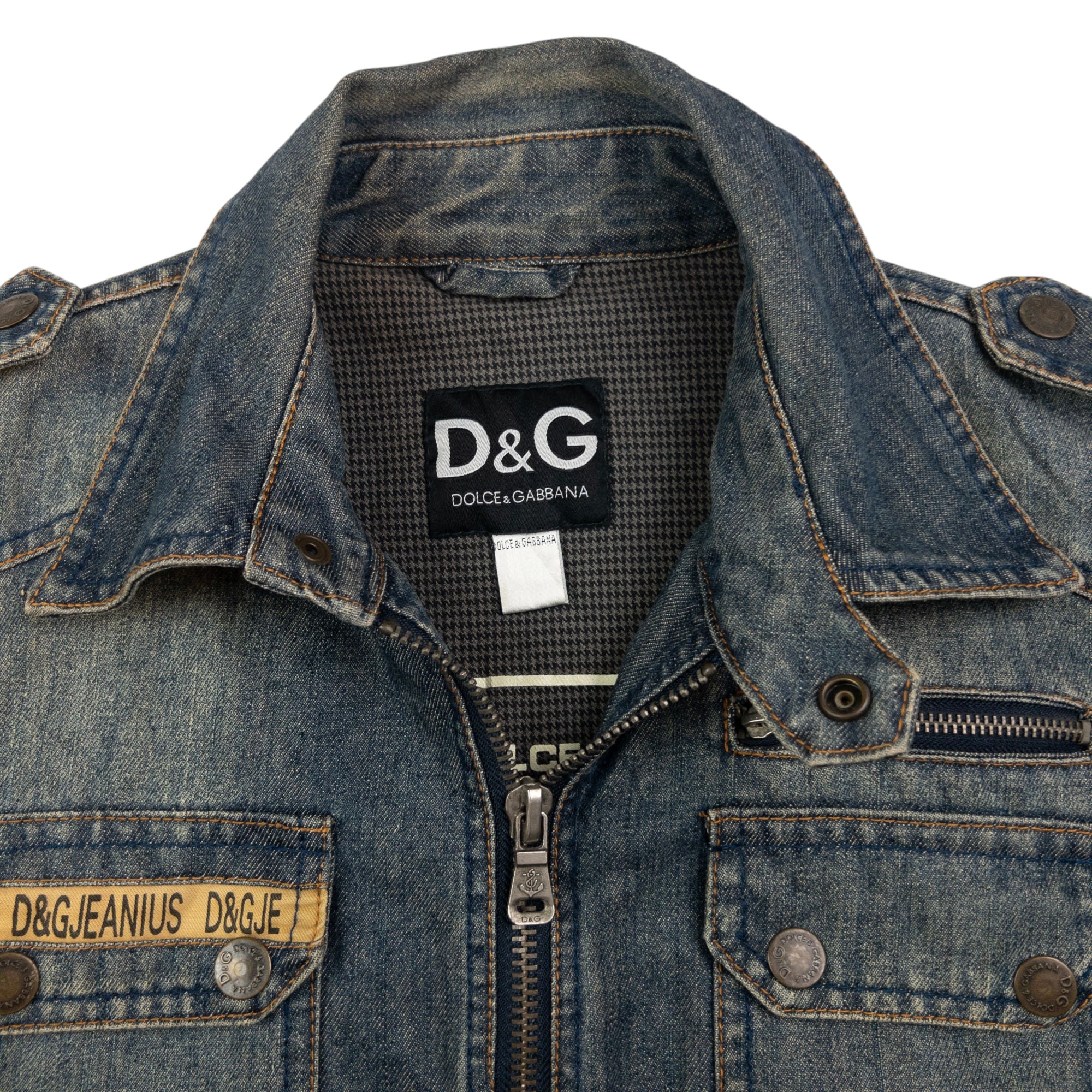 Vintage Dolce & Gabbana Zip Up Denim Jacket Size M