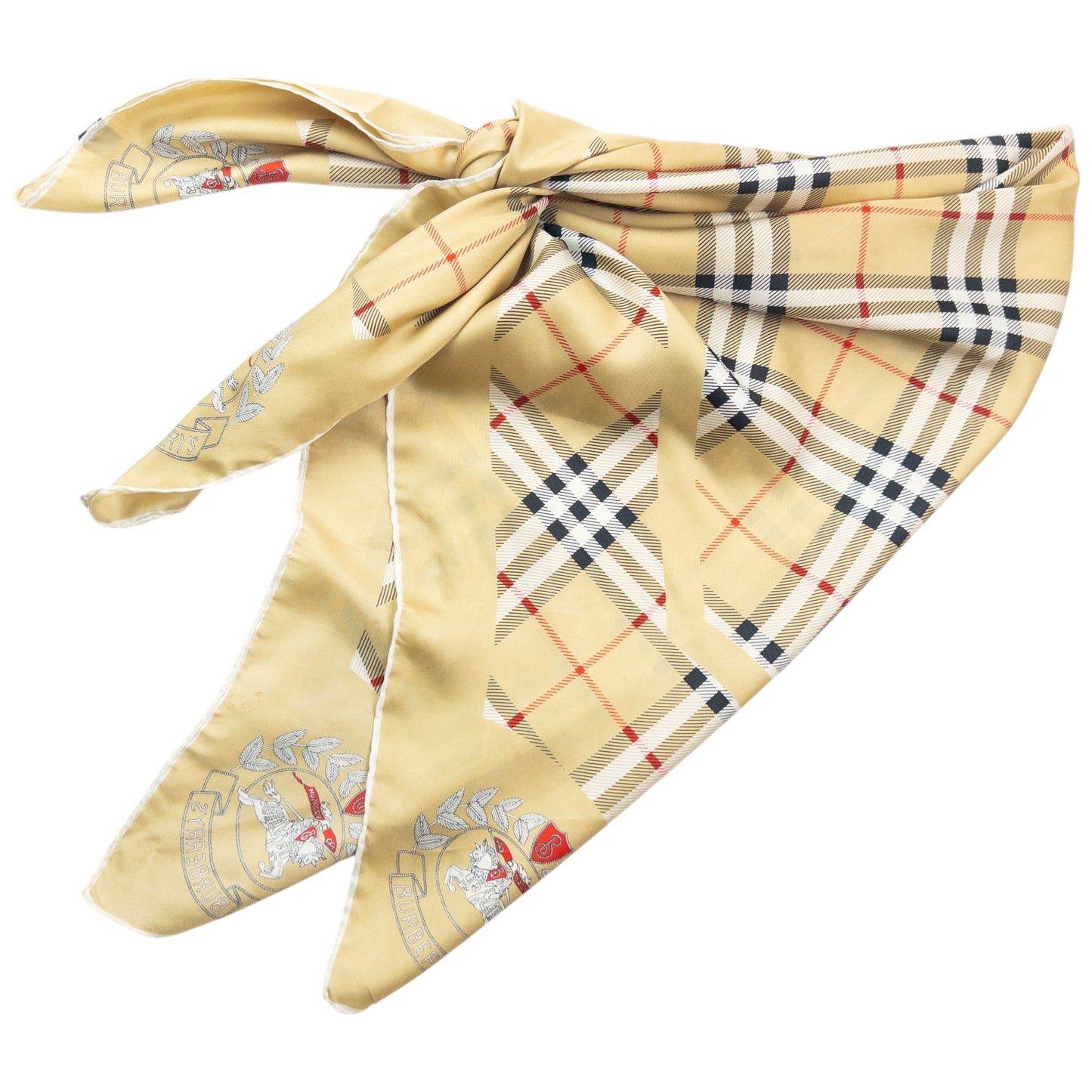 Vintage 90s Burberry Nova Check Silk Scarf