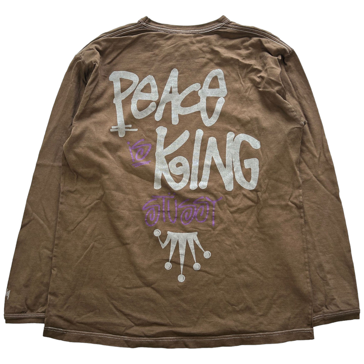 Vintage Stussy Peace King Long Sleeve T-Shirt Size L