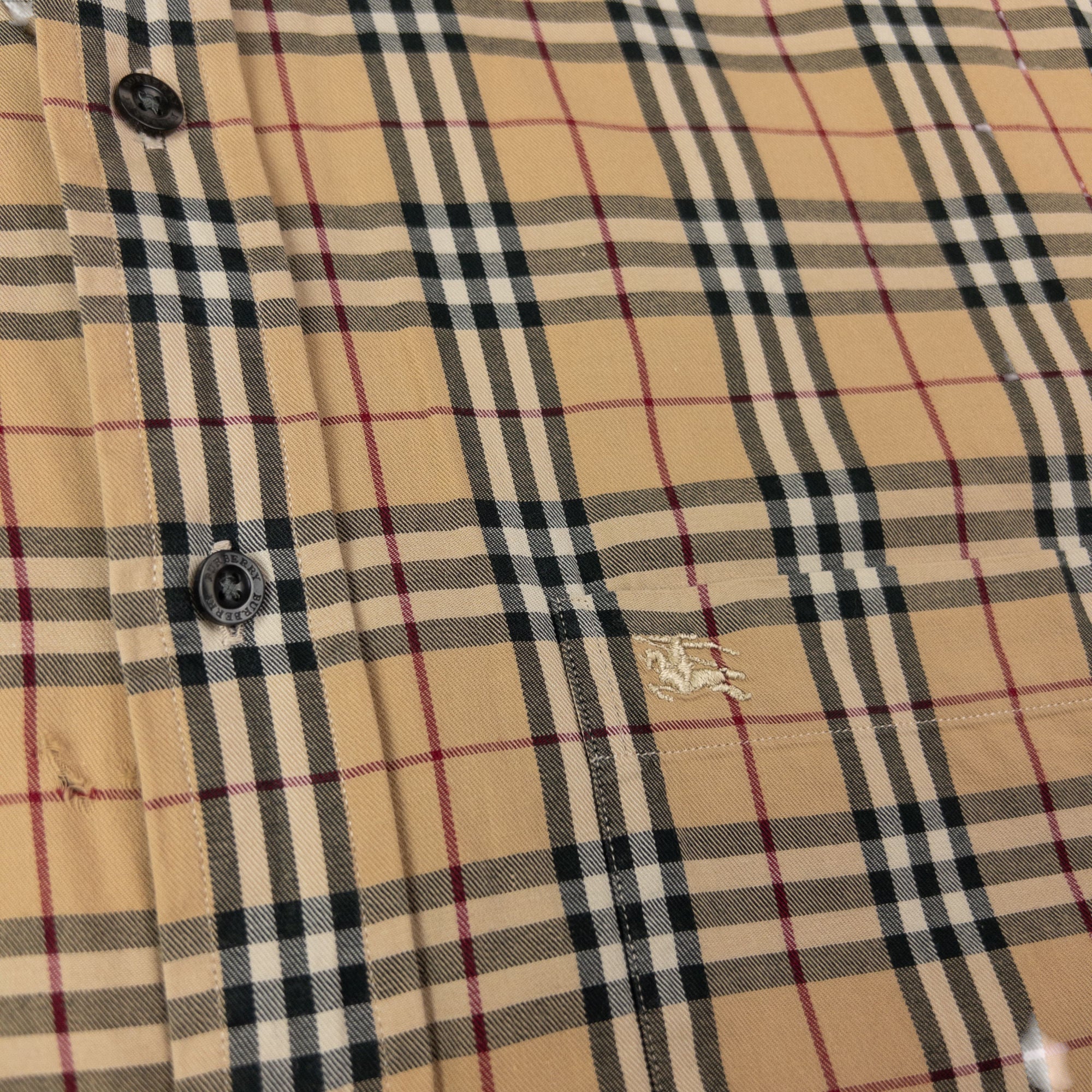 Vintage Burberry Nova Check Short Sleeve Button Up Shirt Size XL