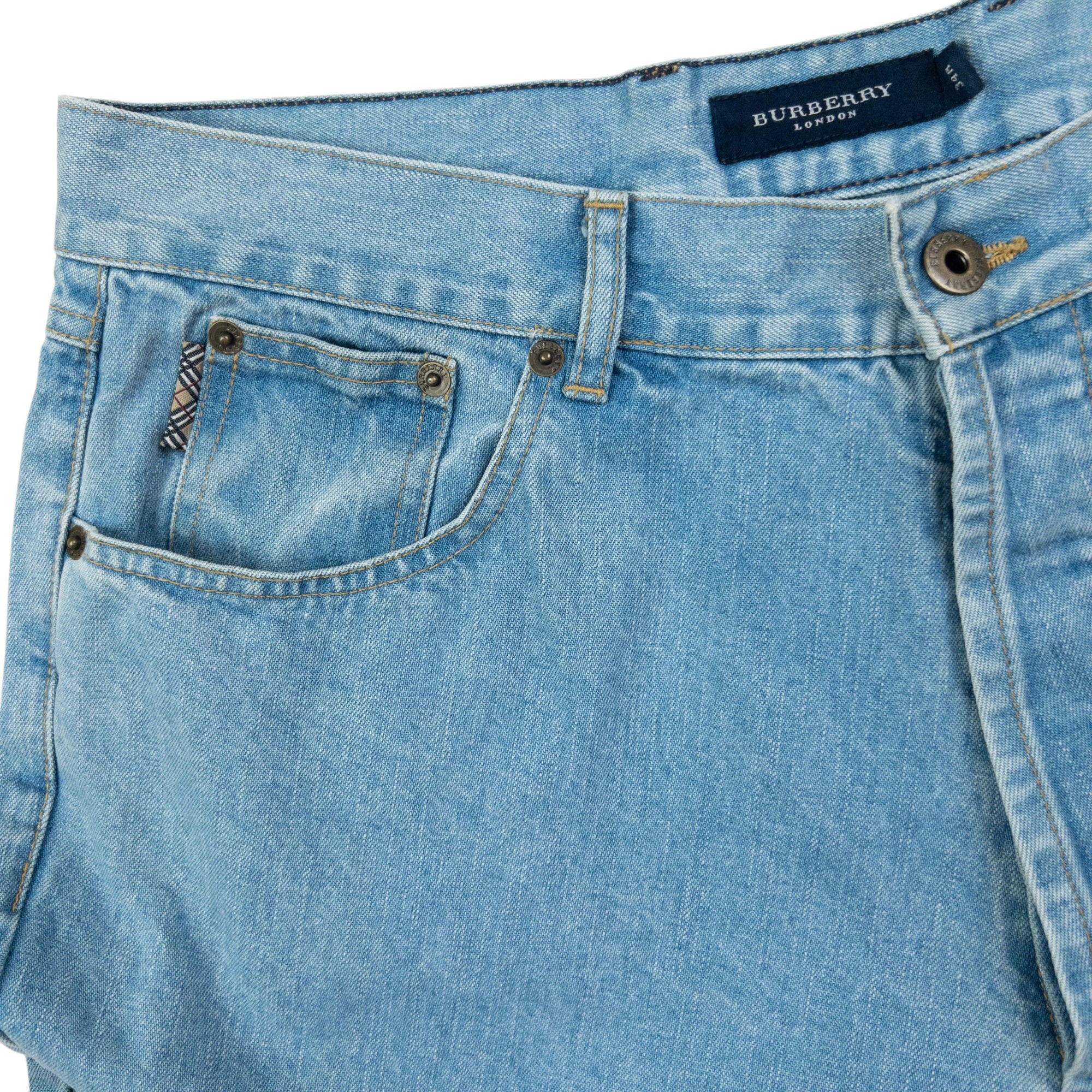 Vintage Burberry Embroidered Denim Jeans Size W33