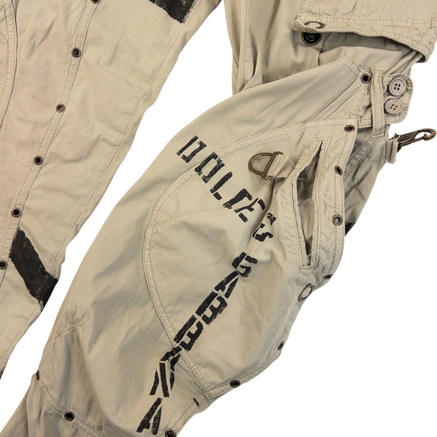 Vintage 2004 Dolce & Gabbana Bondage Flight Cargo Trousers Womens Size W30