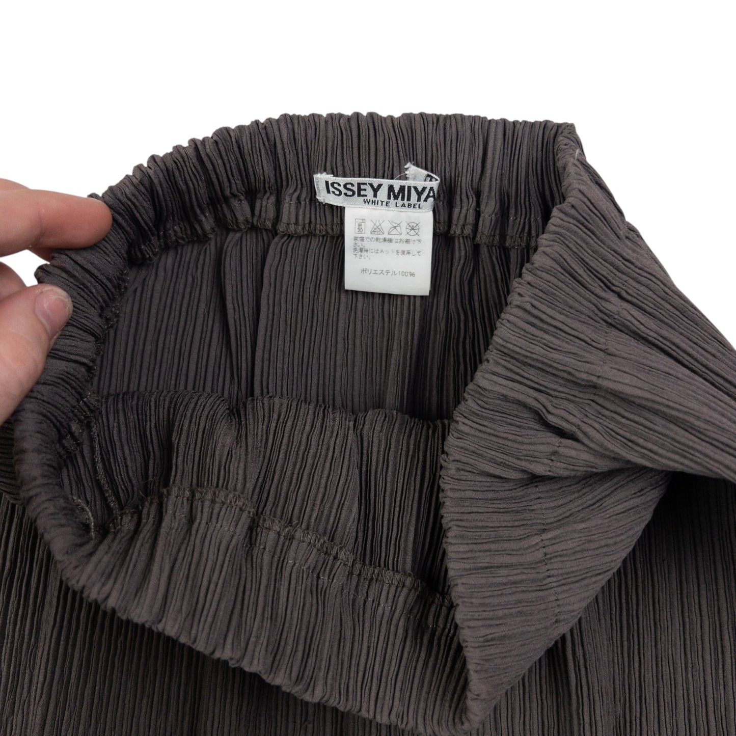 Vintage Issey Miyake White Label Pleated Midi Skirt Womens Size W30