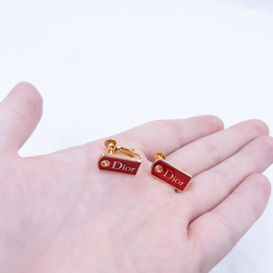 Vintage Dior Tag Clip-On Earrings