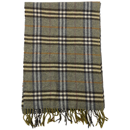 Vintage Burberry Nova Check Lambswool Tassel Scarf