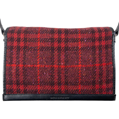 Vintage Burberry Nova Check Wool Crossbody Bag