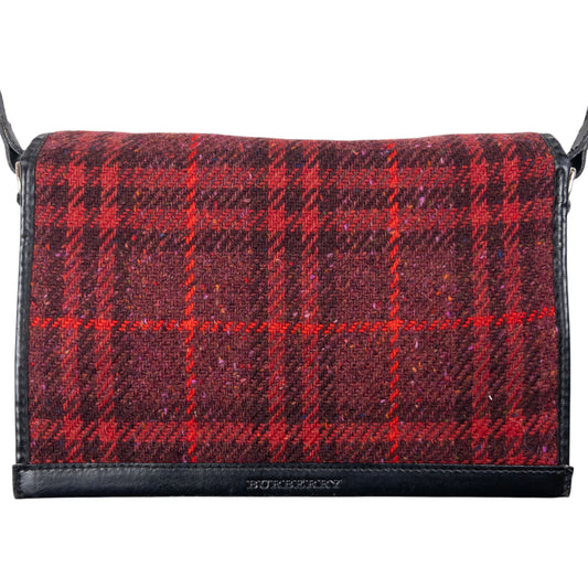 Vintage Burberry Nova Check Wool Crossbody Bag