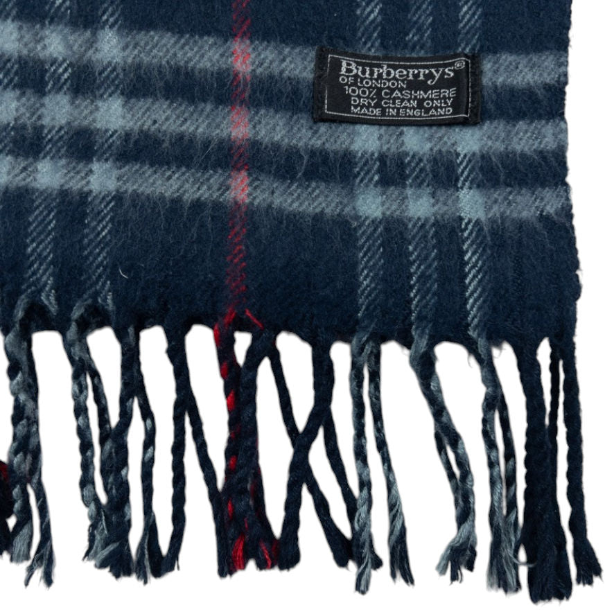 Vintage Burberry Nova Check Cashmere Tassel Scarf