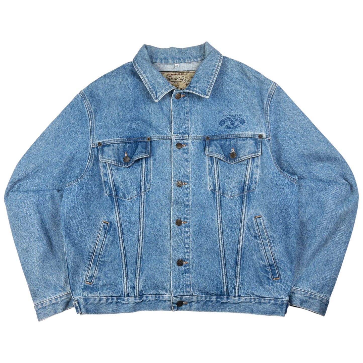 Vintage Armani Jeans Button Up Denim Jacket Size L