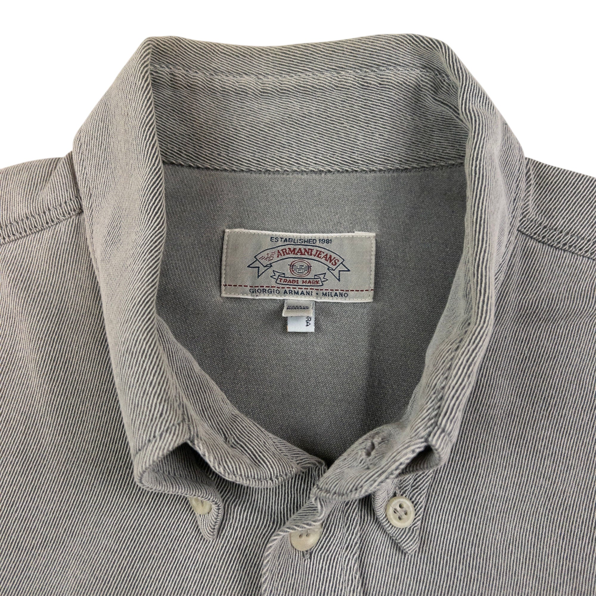 Vintage Armani Jeans Long Sleeve Button Up Shirt Size L
