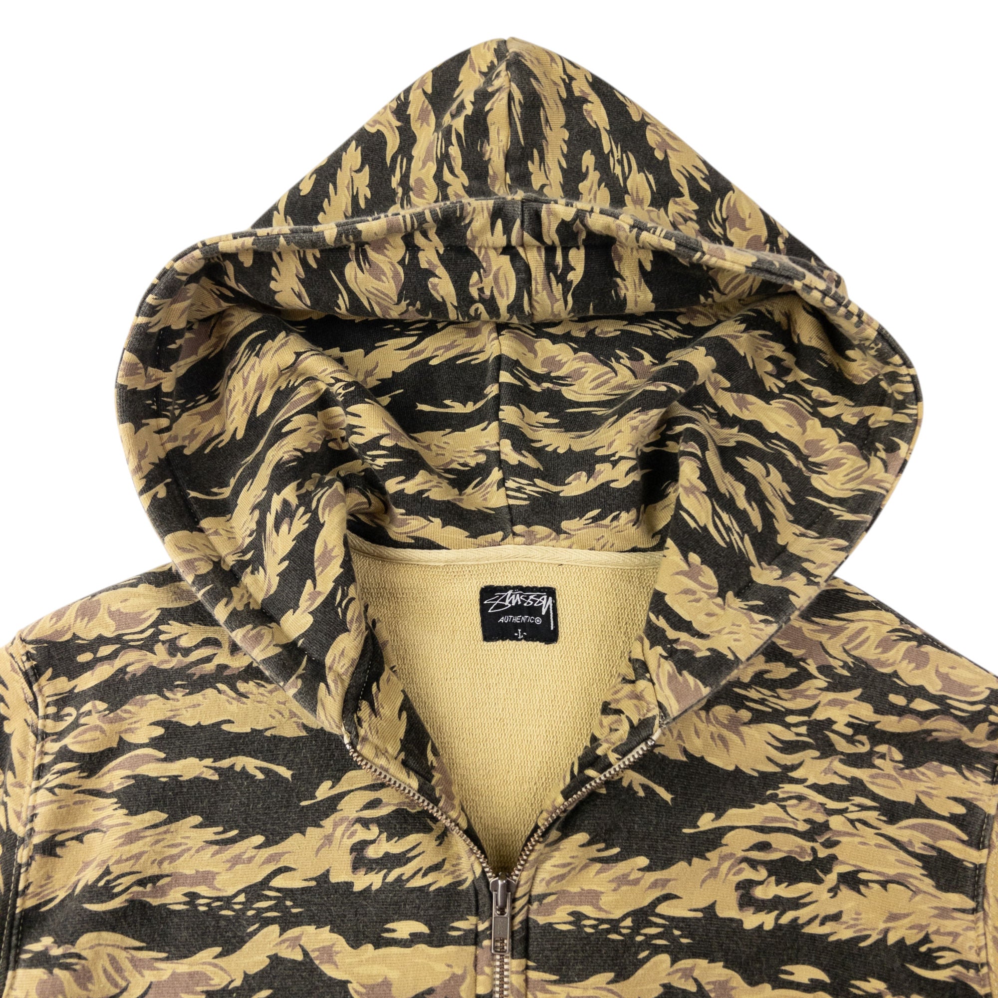 Vintage Stussy Pattern Zip Up Hoodie Size M