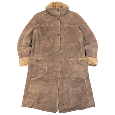 Vintage 2000s Armani Jeans Fleece Lined Jacket in brown, fleece lining shearling style