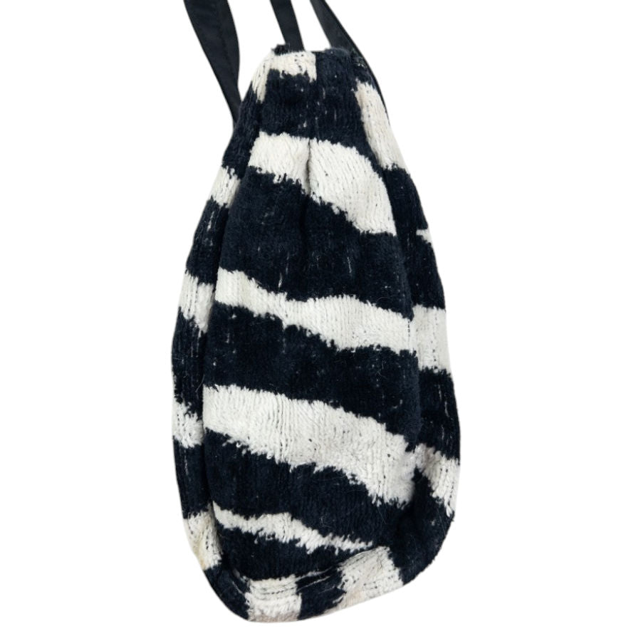 Vintage Dolce & Gabbana Mare Zebra Stripe Terry Cloth Shoulder Bag