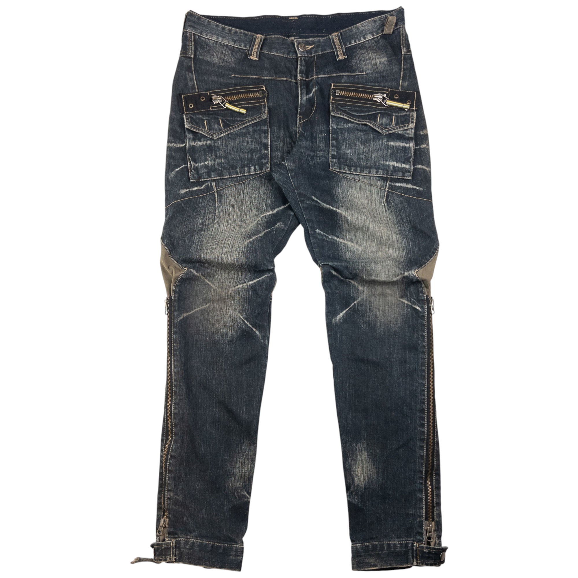 Vintage PPFM Multi Zip Denim Jeans Size W32