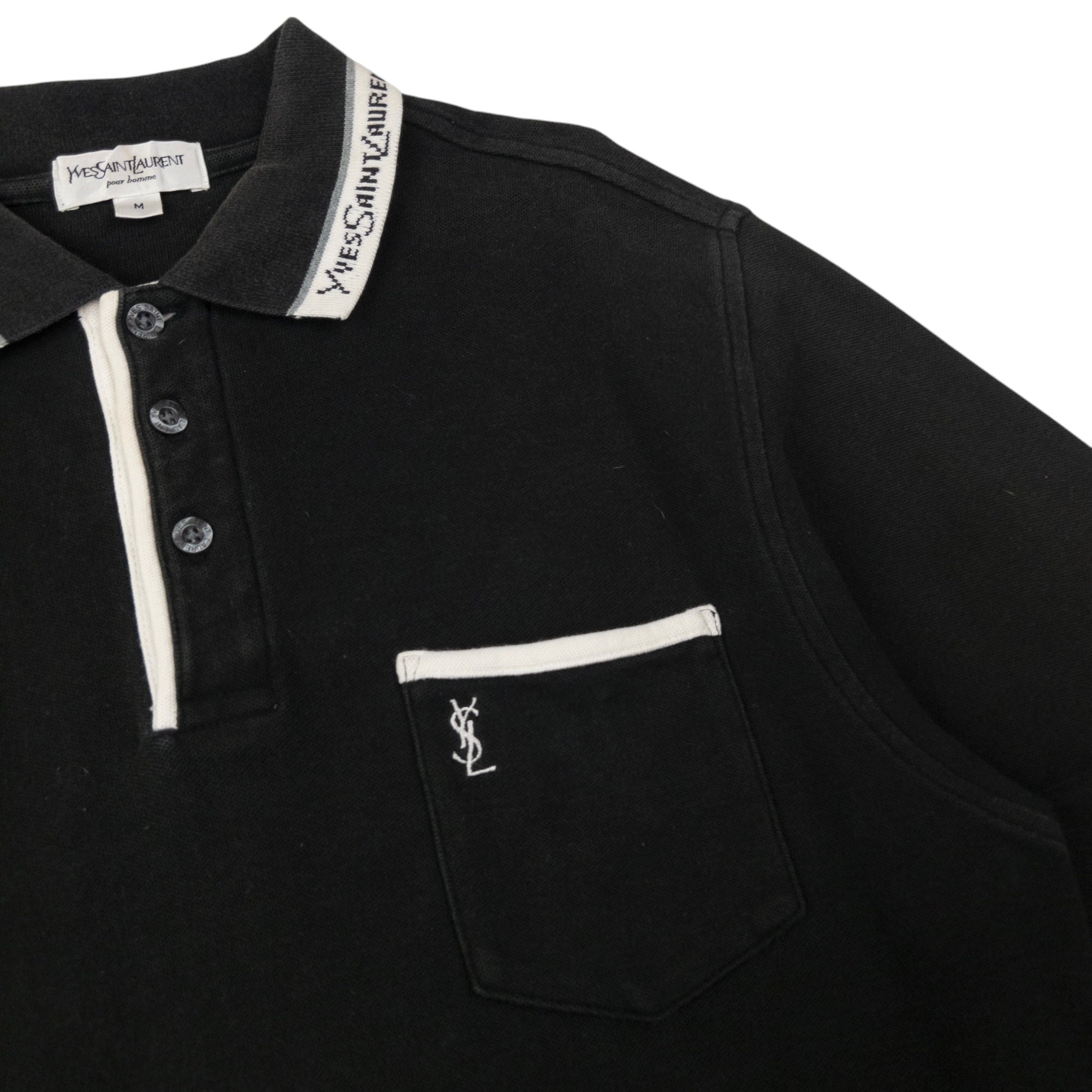 Vintage YSL Yves Saint Laurent Long Sleeve Polo Shirt Size M