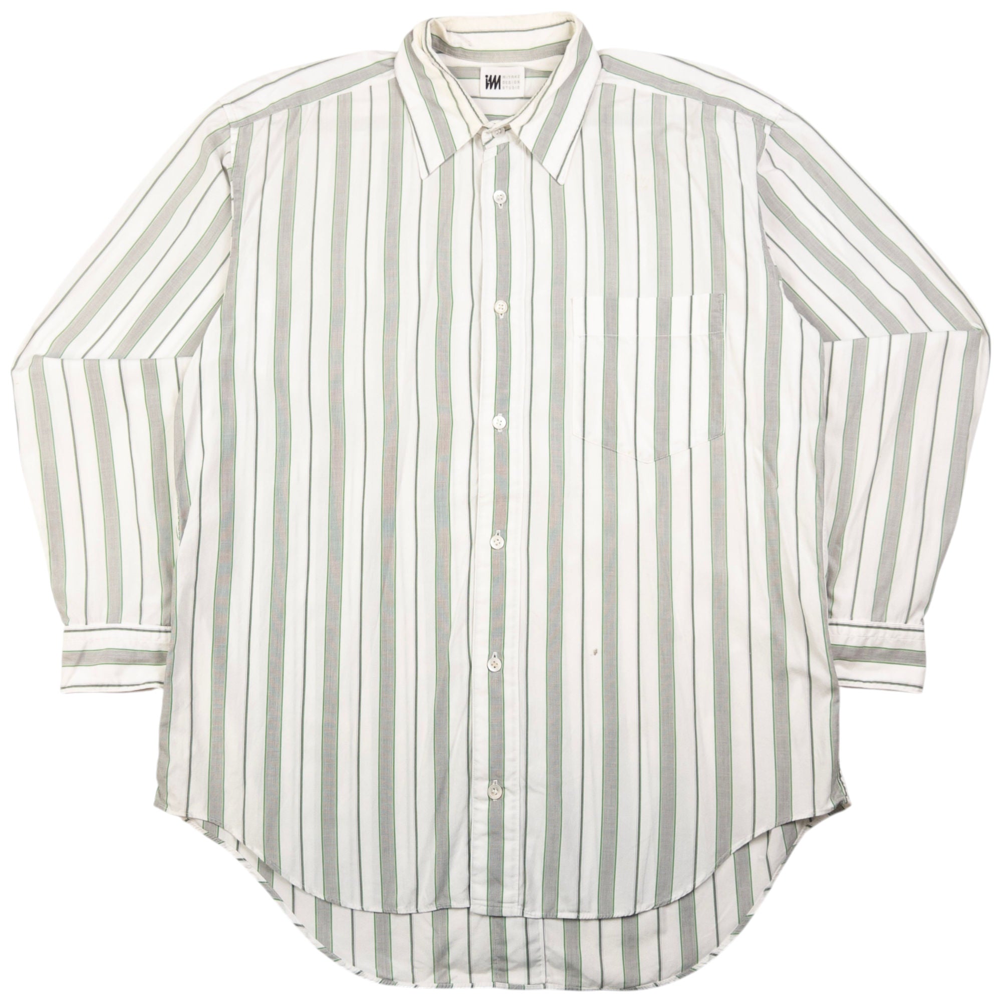 Vintage Issey Miyake Striped Long Sleeve Button Up Shirt Size m
