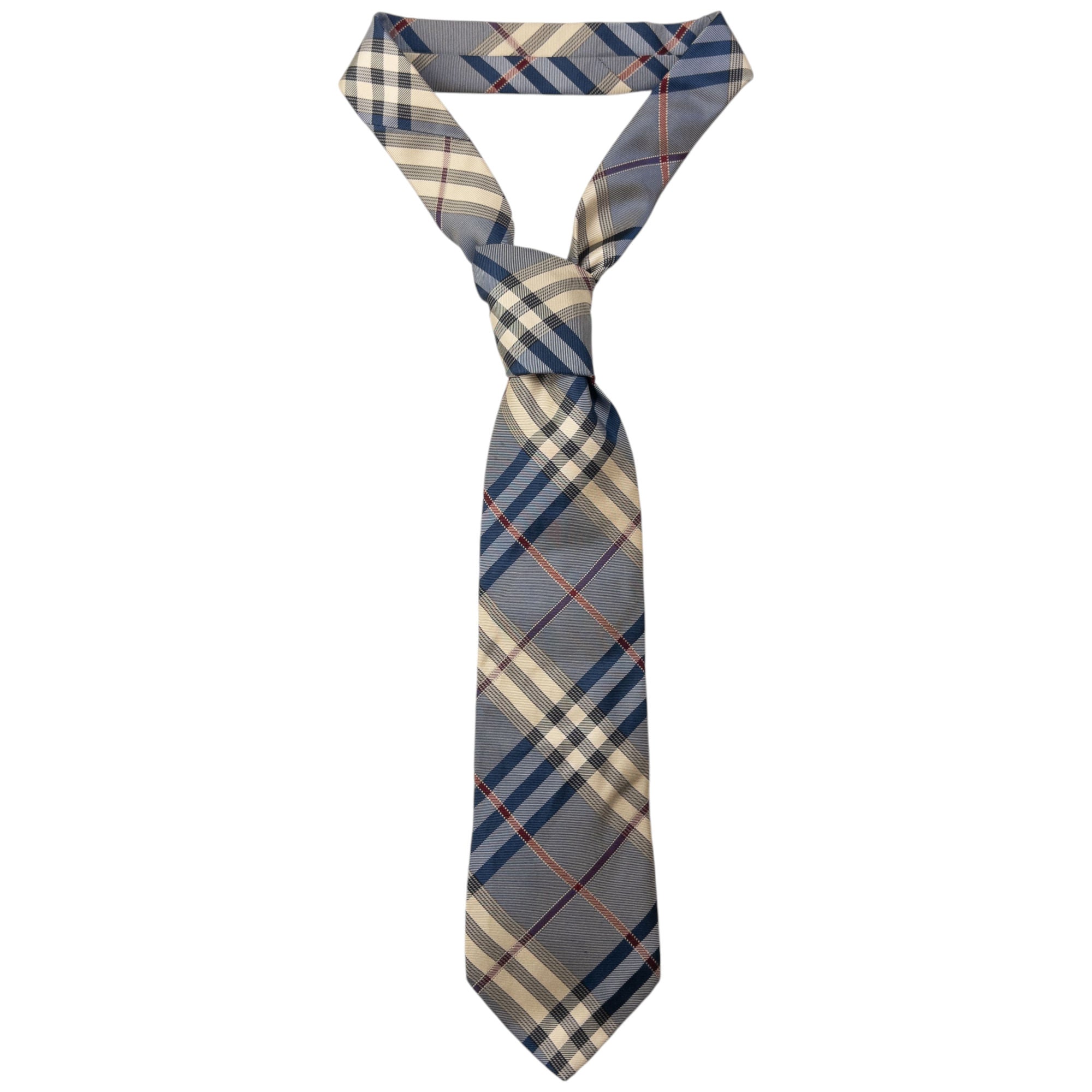 Vintage Burberry Nova Check Silk Tie