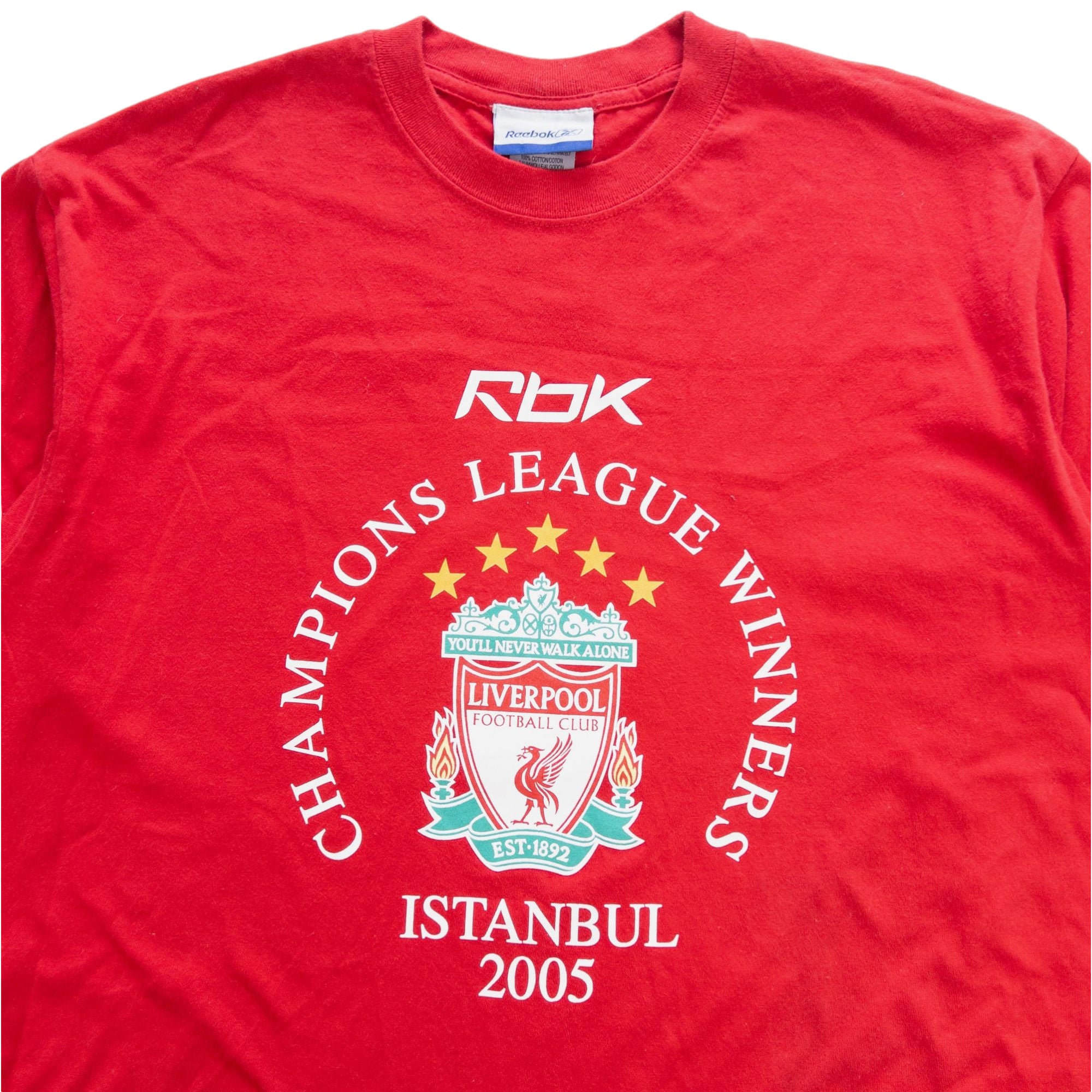 Vintage Liverpool Champions League Winners Reebok T Shirt Size S