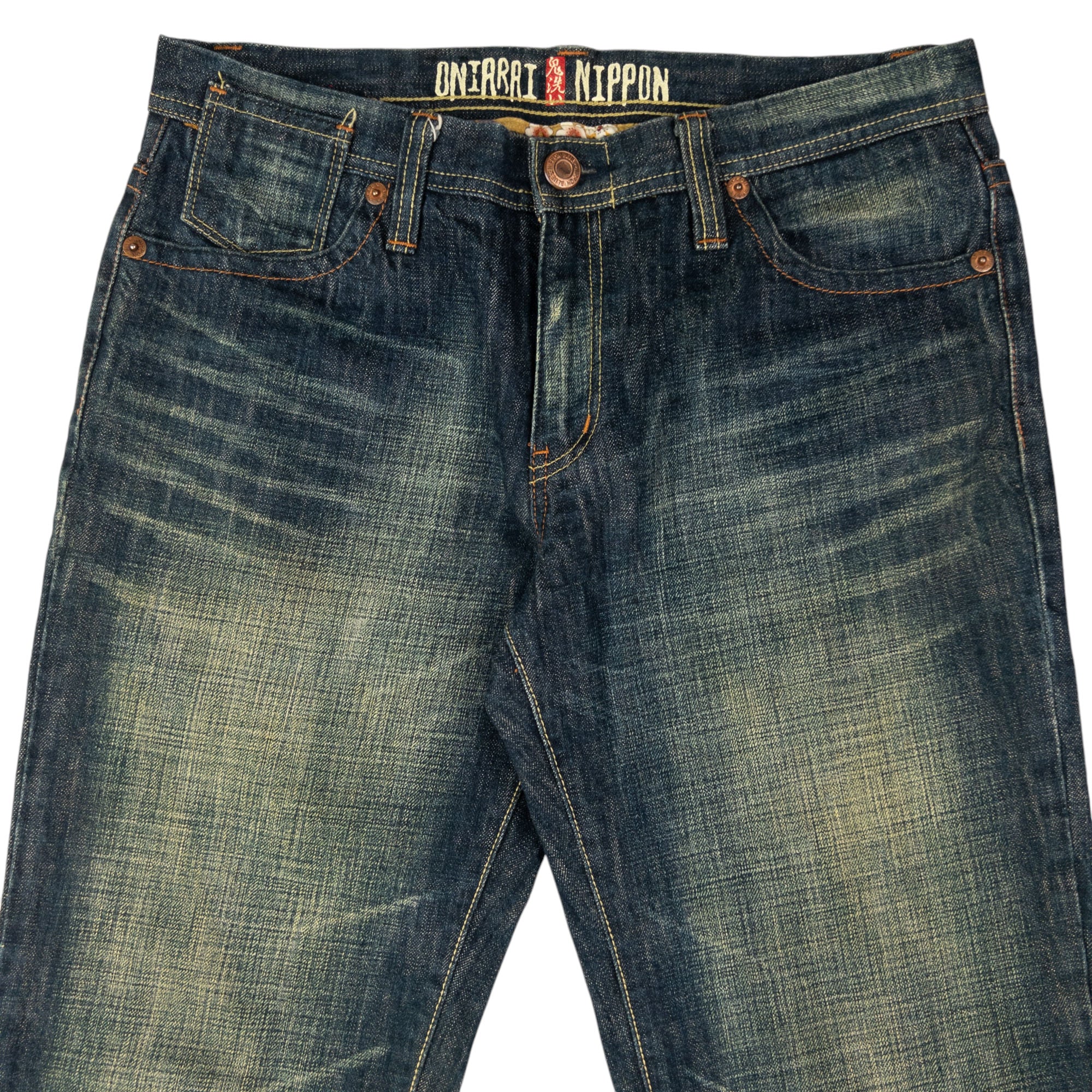 Vintage Oniarai Embroidered Tiger Japanese Denim Jeans Size W33