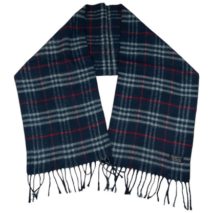 Vintage Burberry Nova Check Cashmere Tassel Scarf