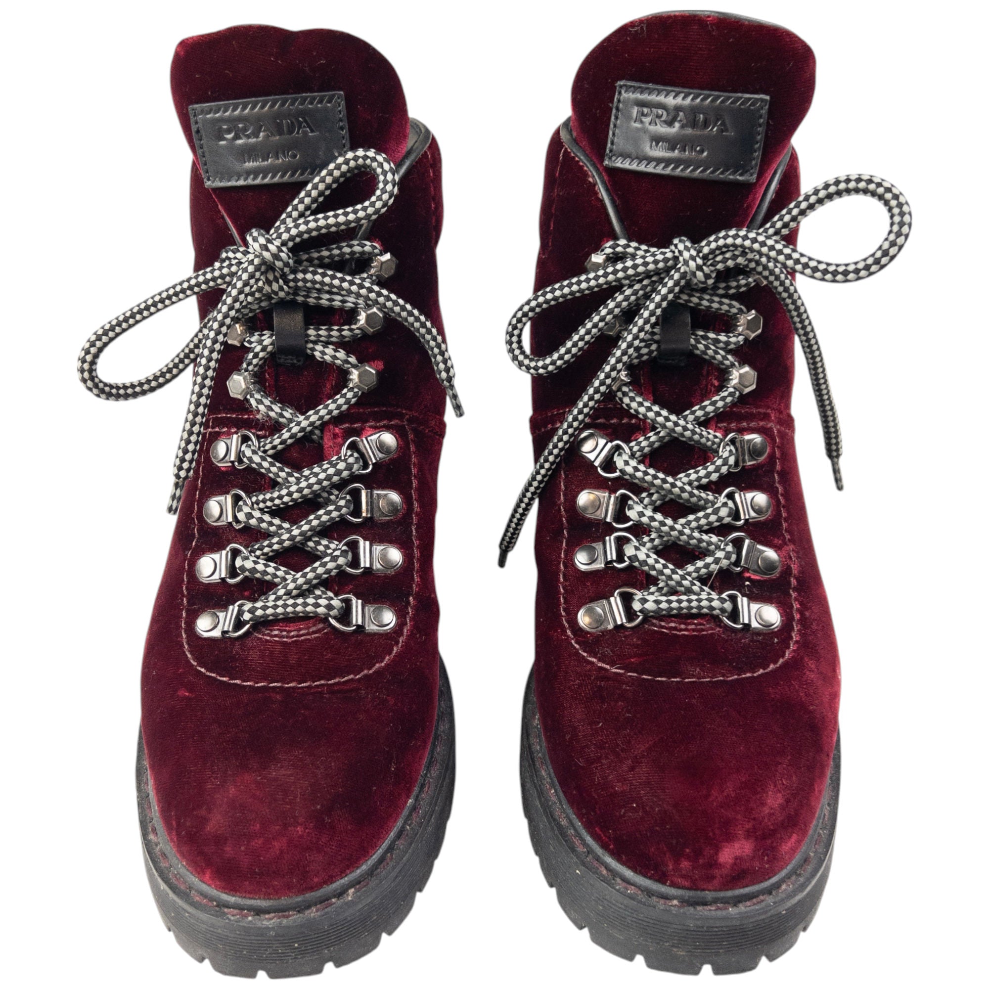 Vintage Prada Velour Hiking Boots Size UK 6.5