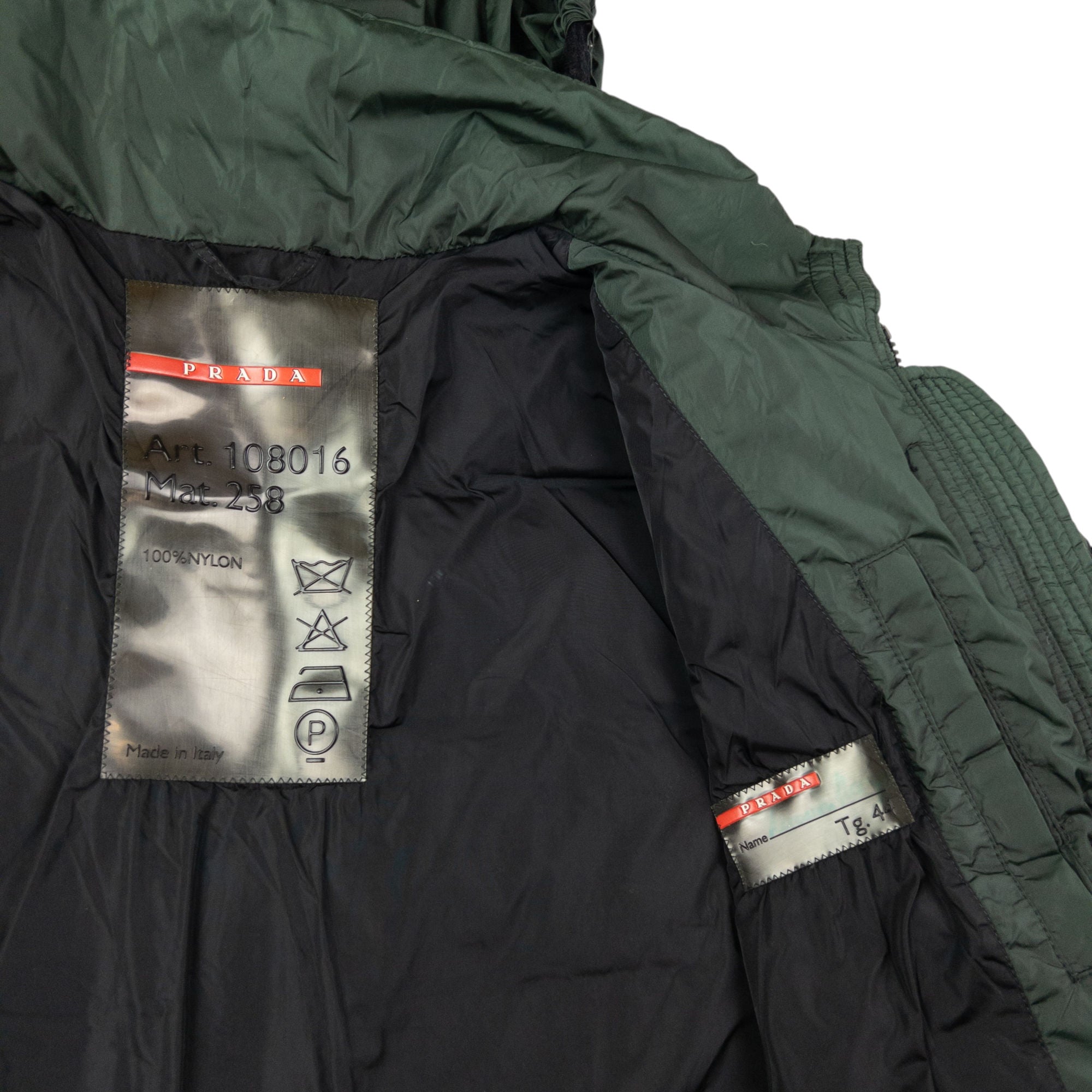 Vintage Prada Sport Zip Up Puffer Rain Jacket Size L