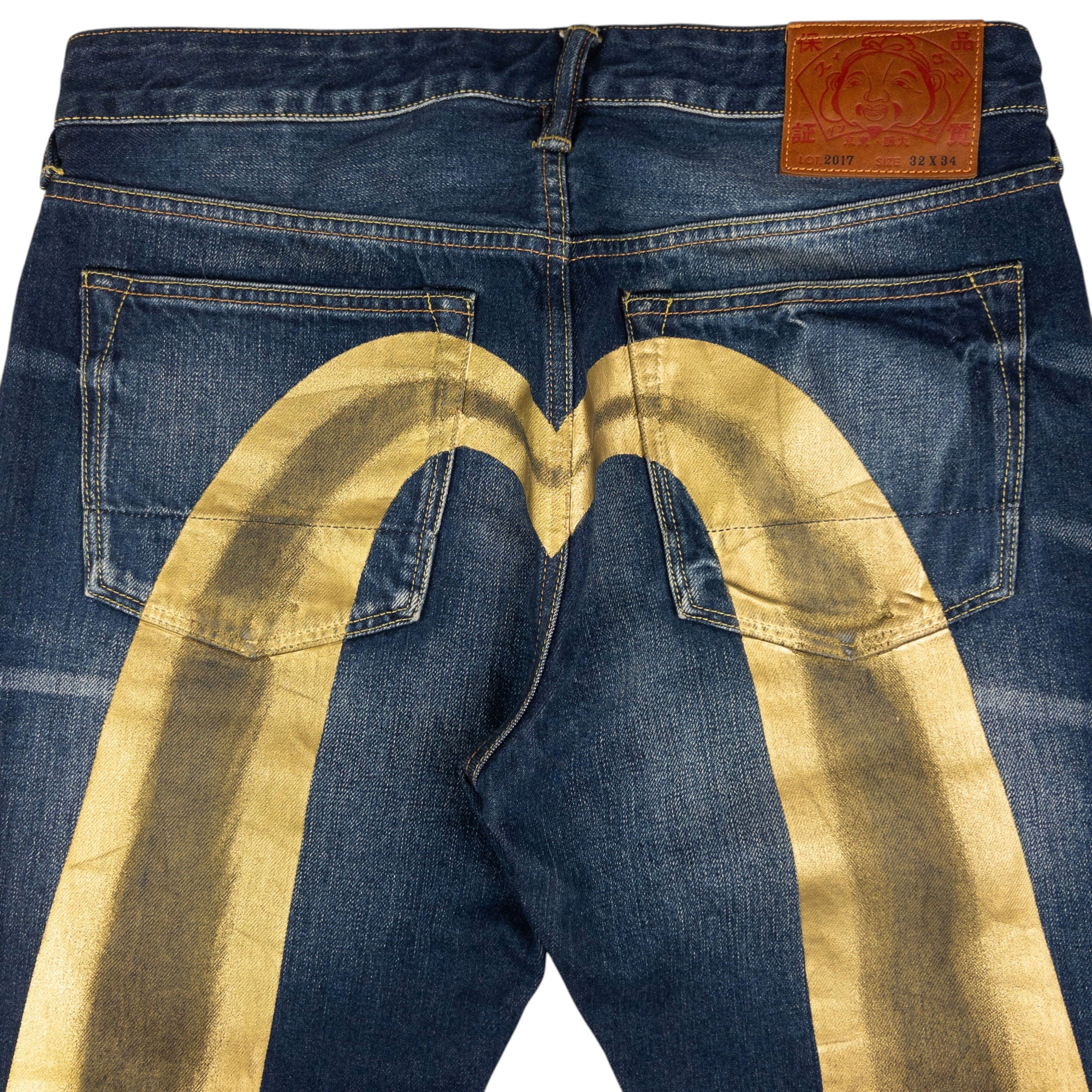 Vintage Evisu Painted Daicock Japanese Denim Jeans Size W33