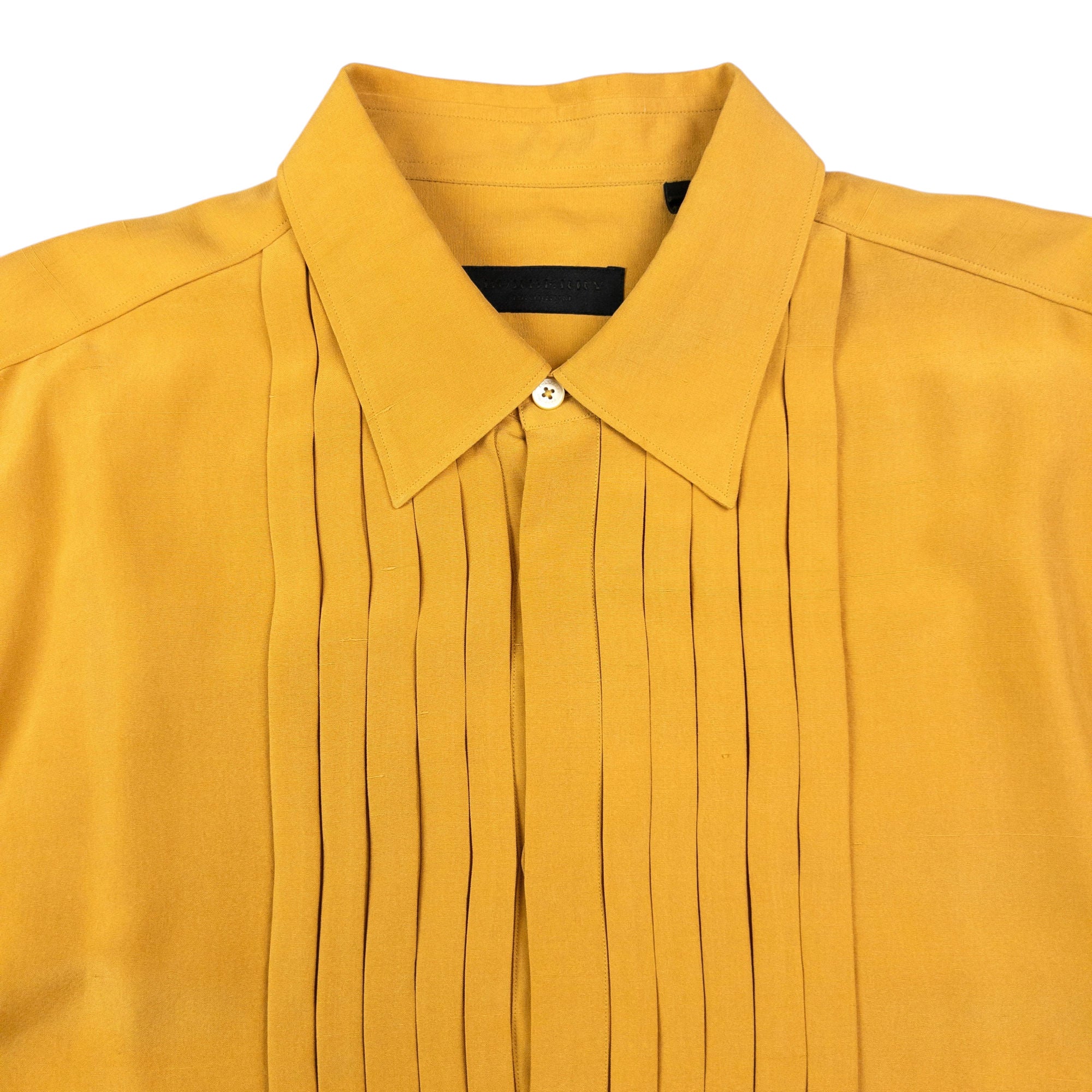 Vintage Burberry Prorsum Pleated Long Sleeve Button Up Shirt Size L