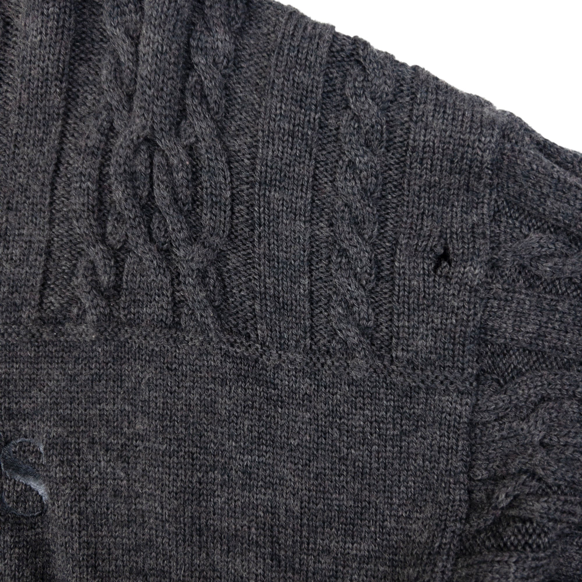 Vintage Burberry Embroidered Cable Knit Jumper Size M