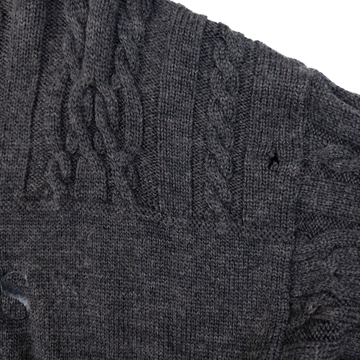 Vintage Burberry Embroidered Cable Knit Jumper Size M