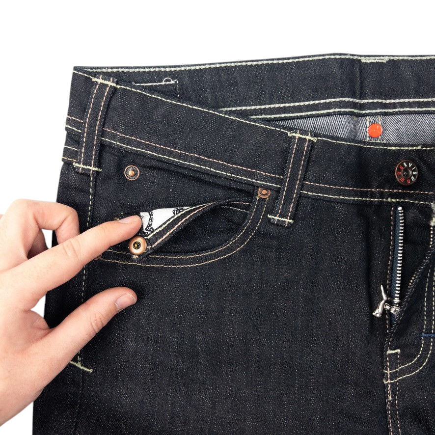 Vintage Puma X Evisu Double Gull Japanese Denim Jeans Size W32