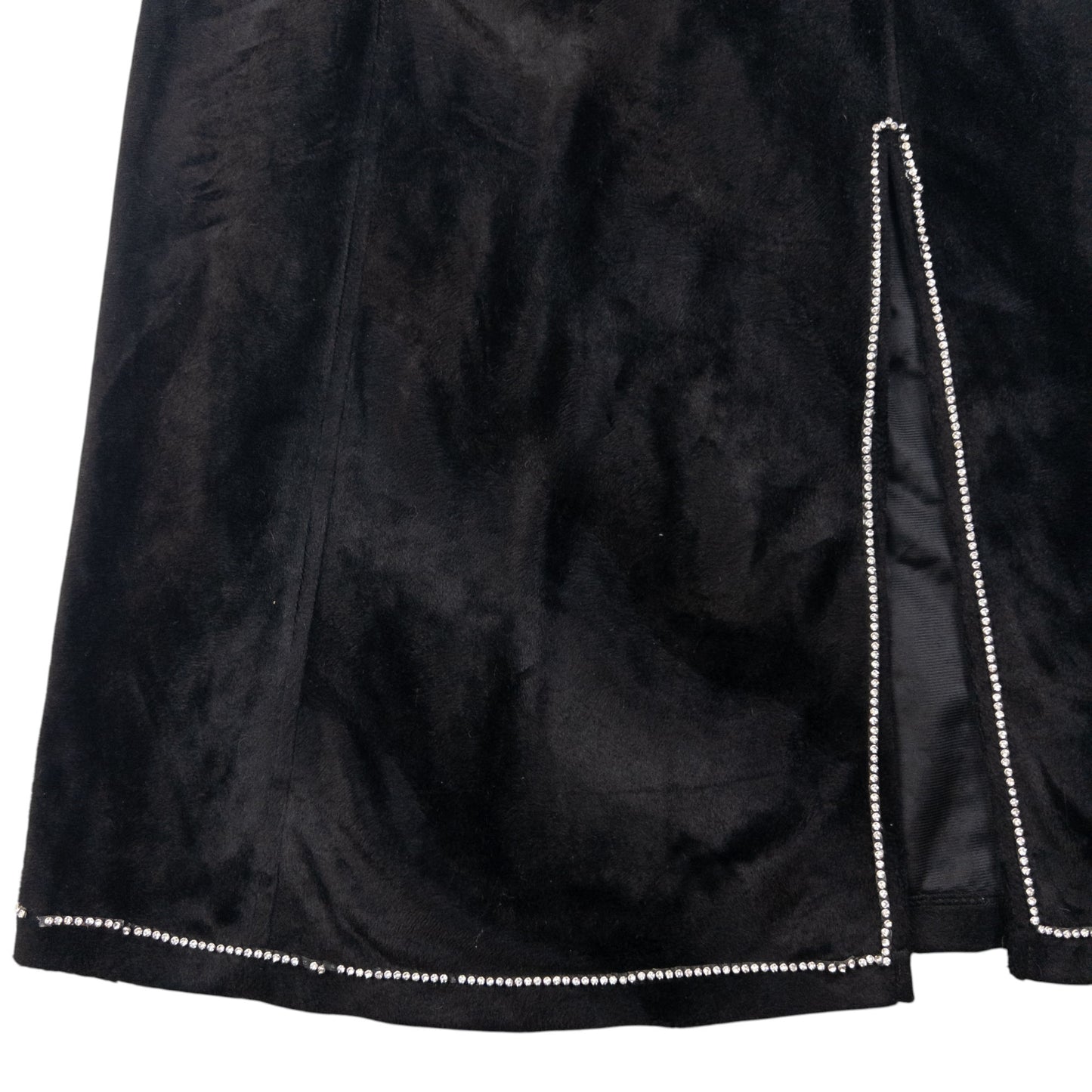 Vintage Armani Jeans Velour Diamonte Trim Dress Womens Size S