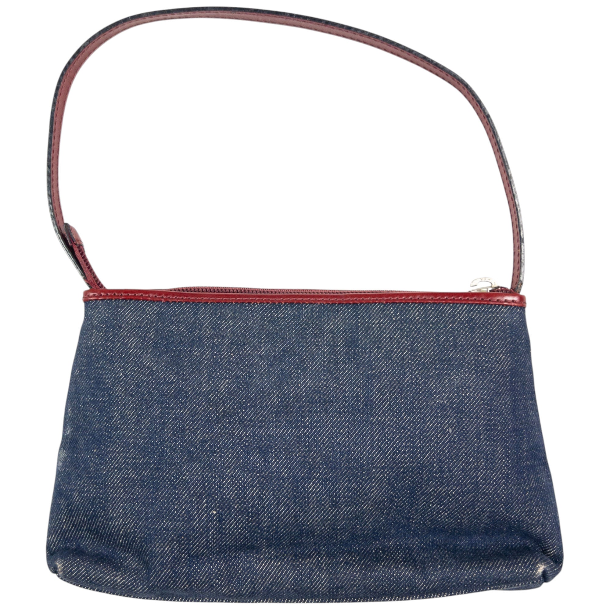 Vintage Burberry Studded Denim Flag Shoulder Bag