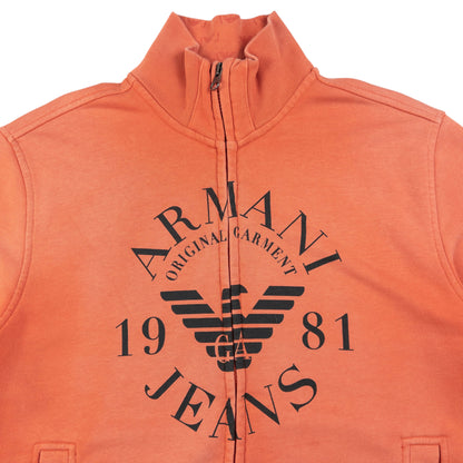 Vintage Armani Jeans Zip Up Sweatshirt Size S
