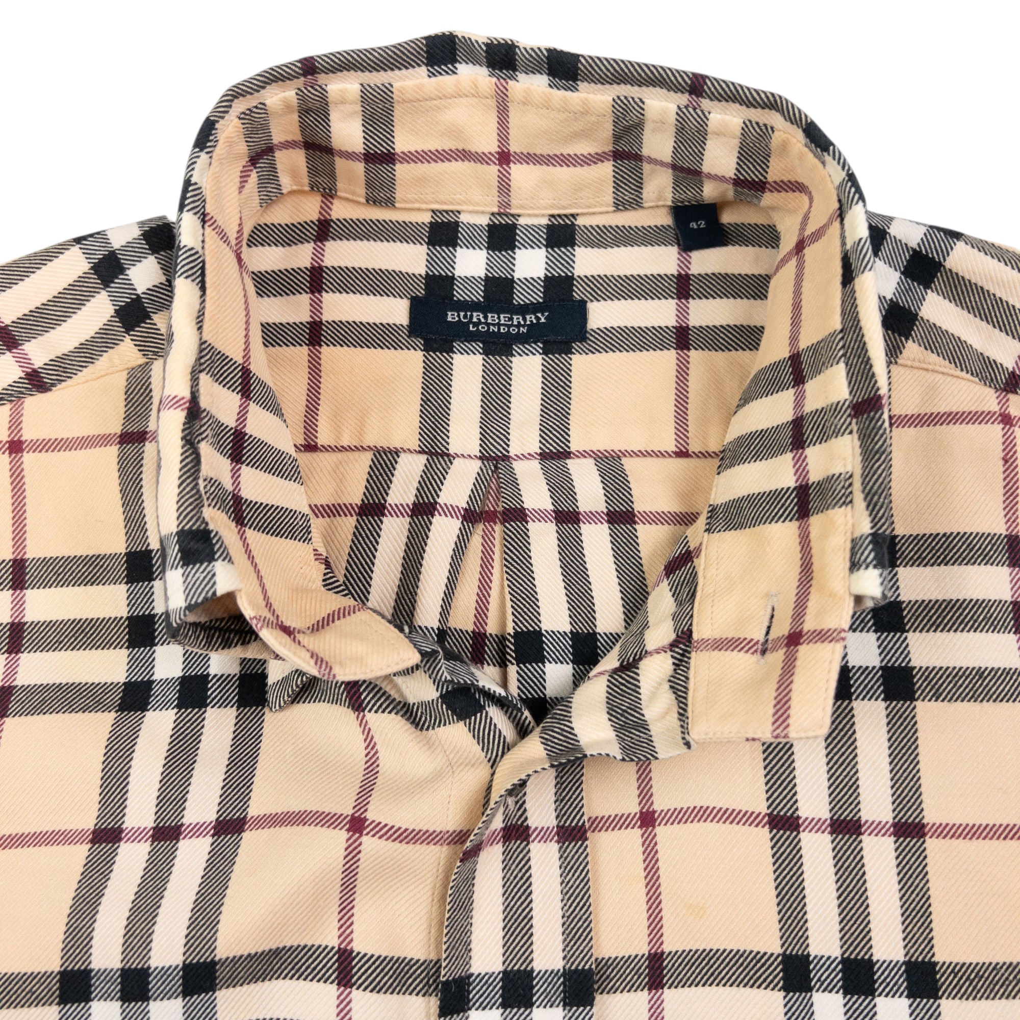 Vintage Burberry Nova Check Long Sleeve Button Up Shirt Size L
