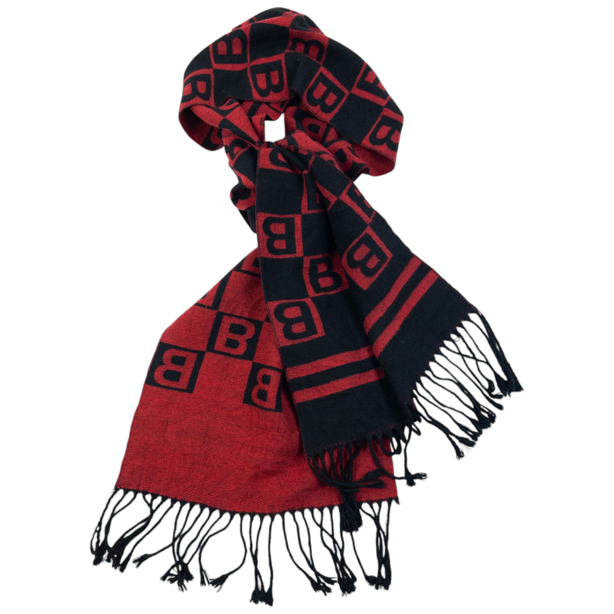 Vintage 90s Burberry Monogram Checkered Cashmere Tassel Scarf
