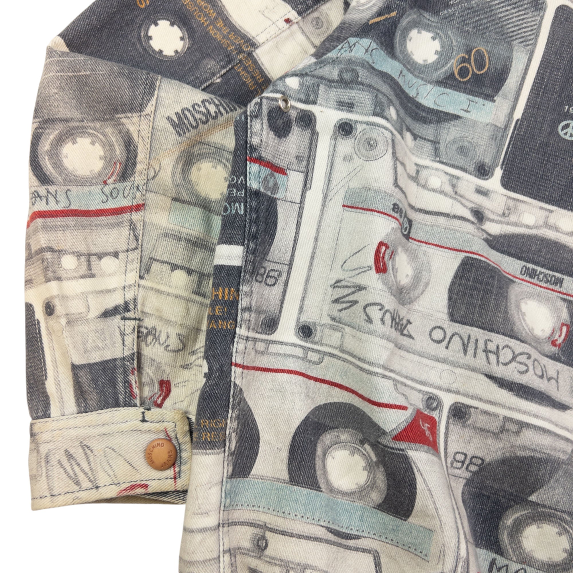 Vintage Moschino Jeans Cassette Print Jacket Size L