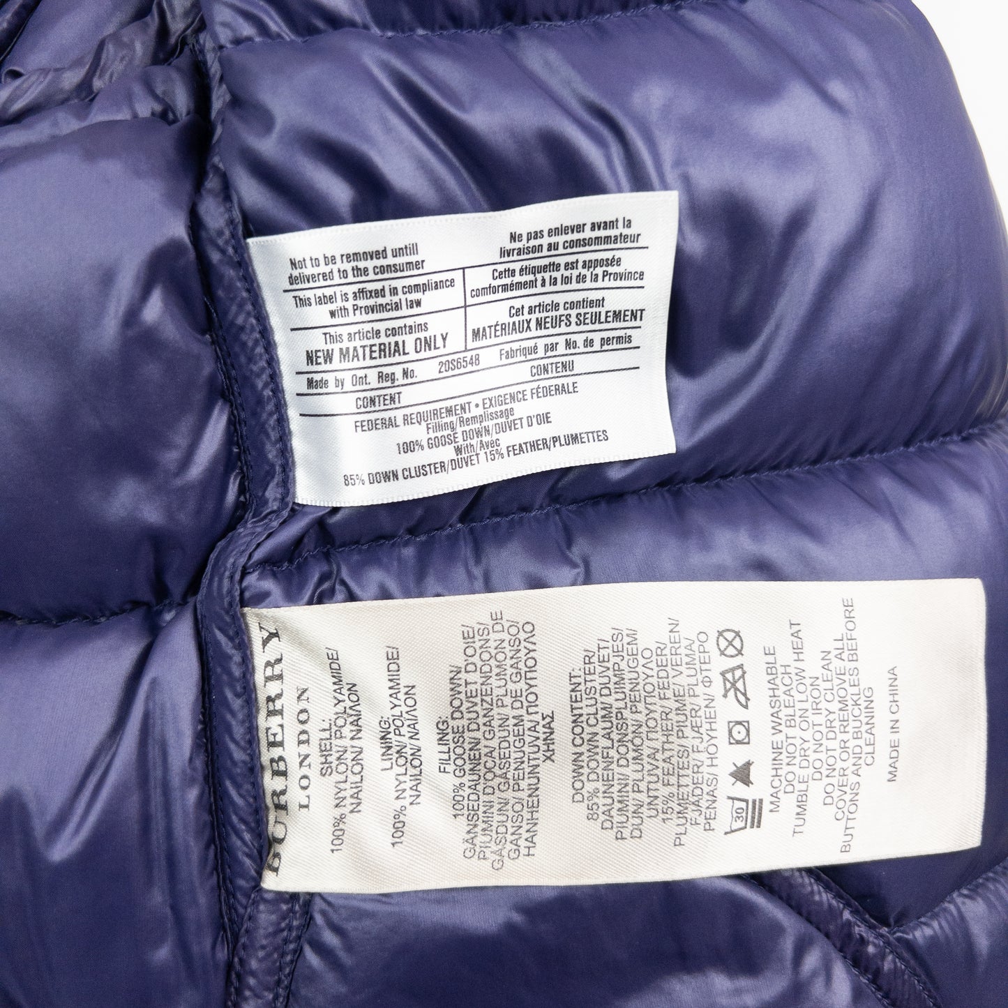 Vintage Burberry Zip Up Puffer Jacket Womens Size XS