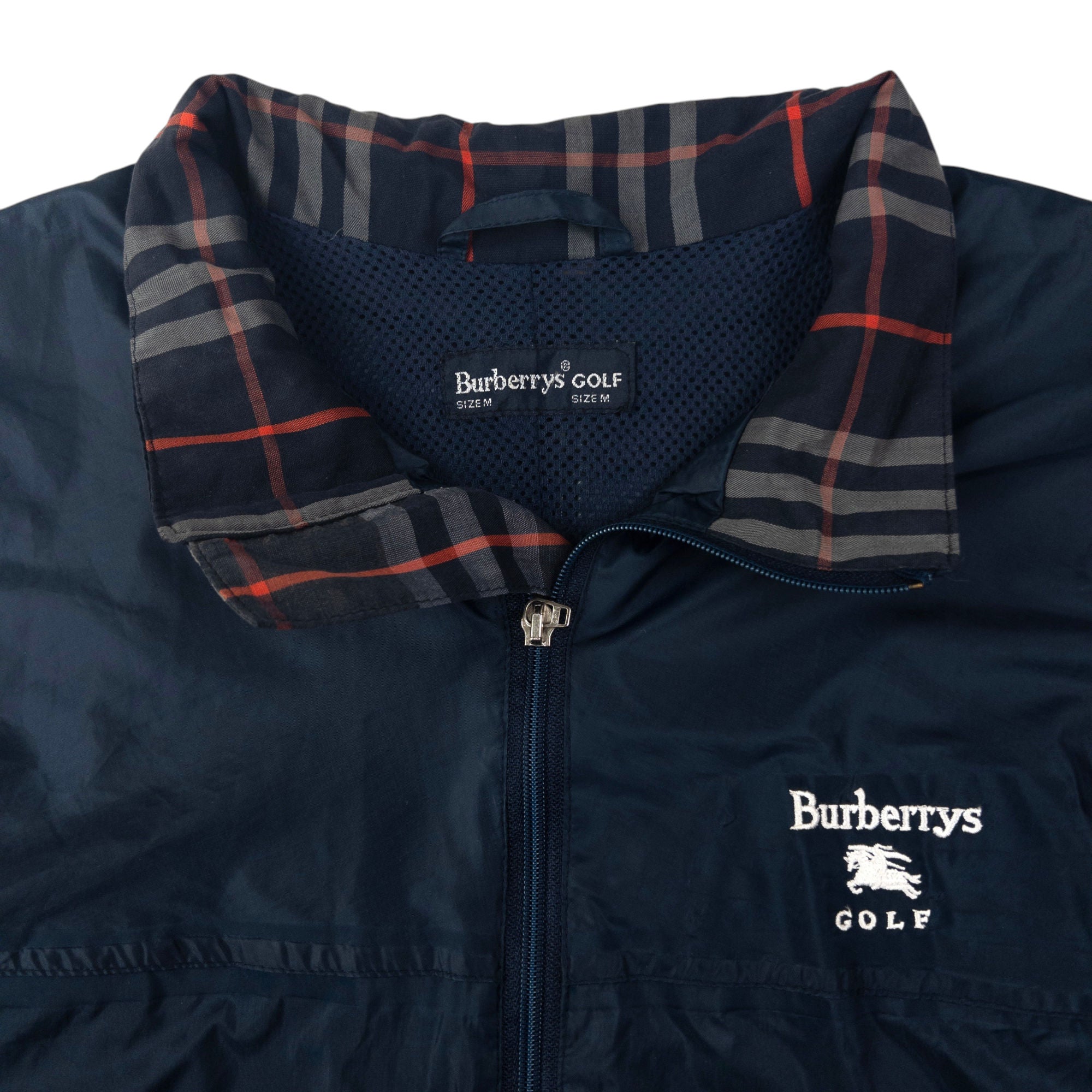 Vintage Burberry Golf Zip Up Packable Jacket Size L