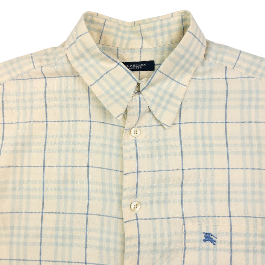 Vintage Burberry Nova Check Short Sleeve Button Up Shirt Size M