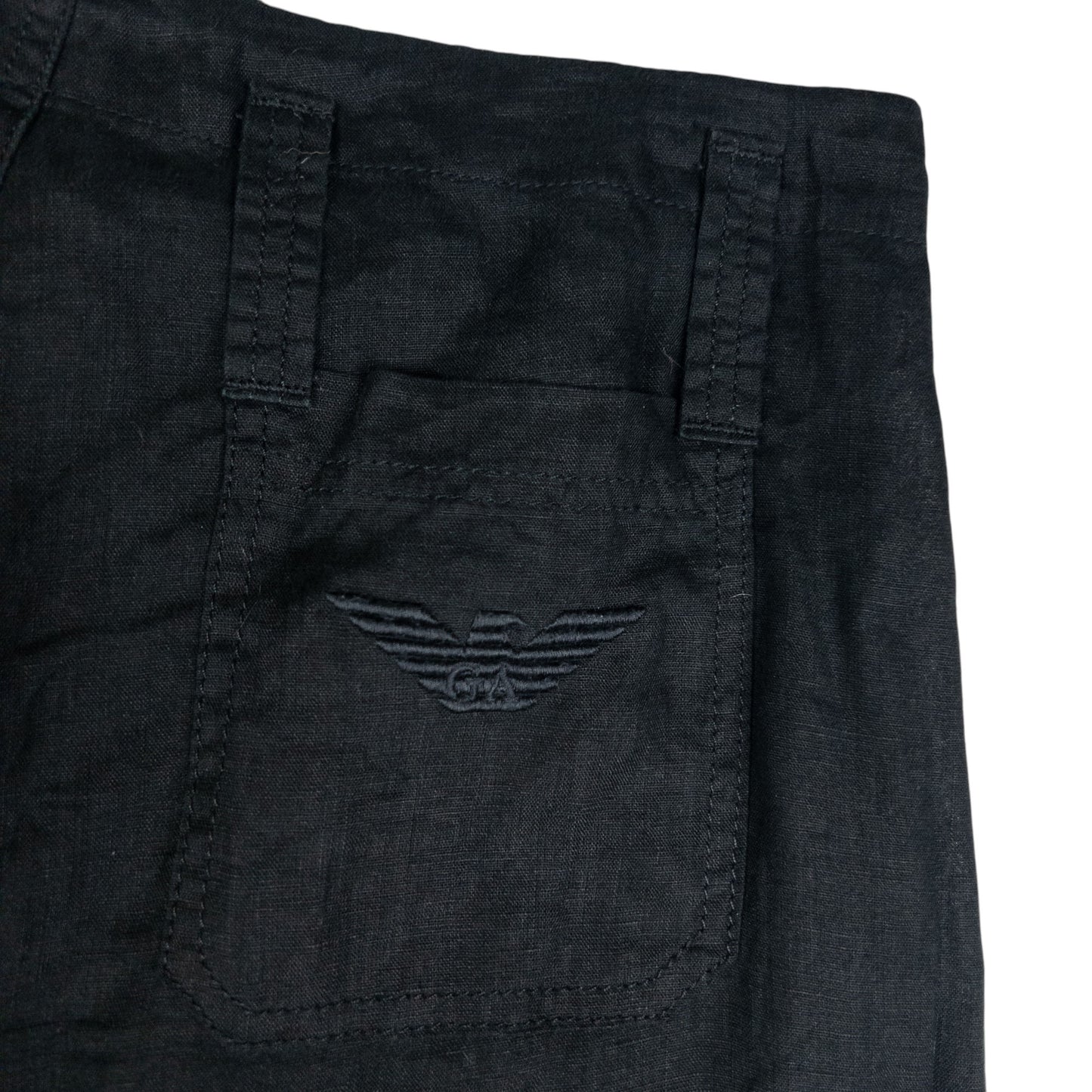 Vintage Armani Jeans Zip Detail Linen Trousers Size W31