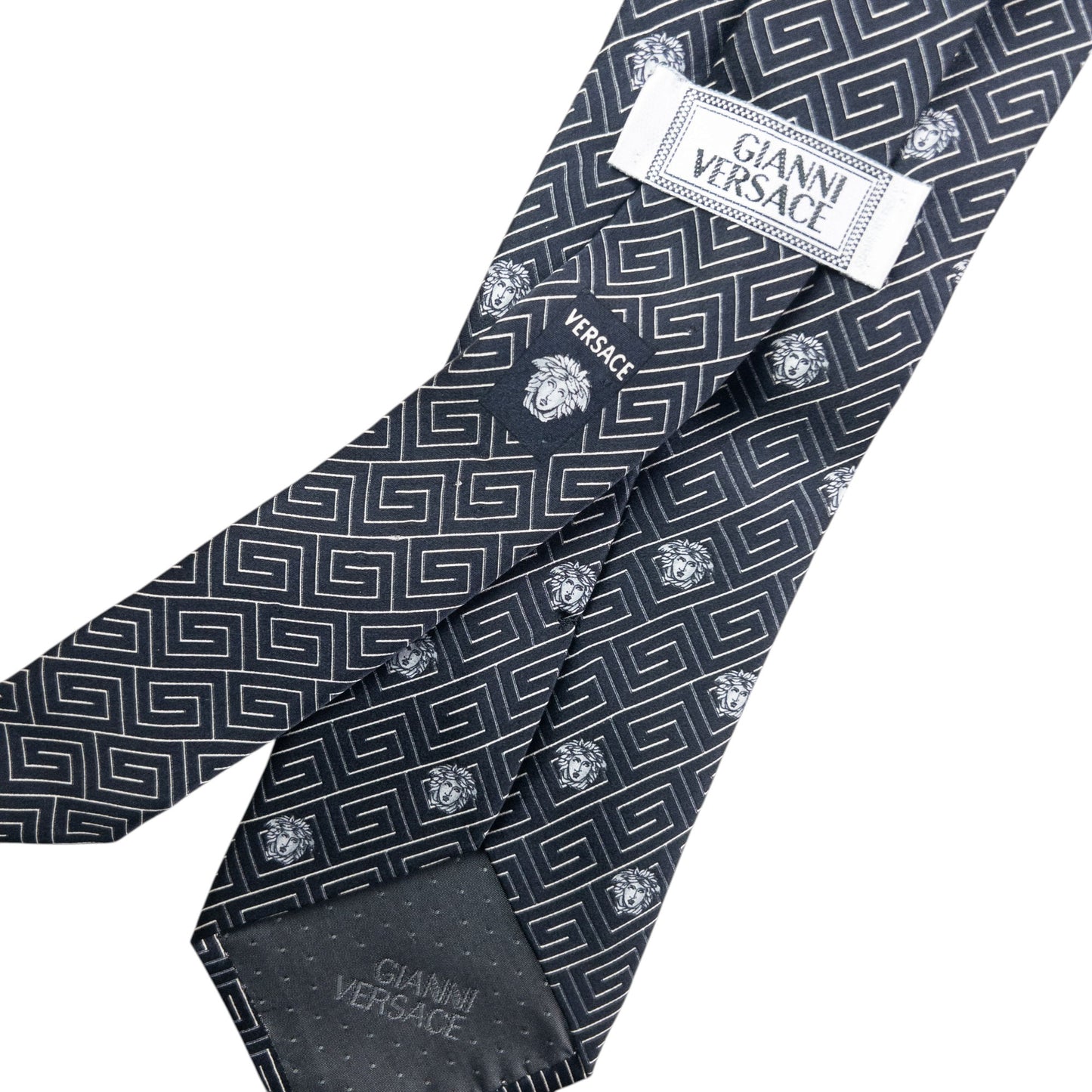 Vintage 90s Gianni Versace Medusa Monogram Silk Tie