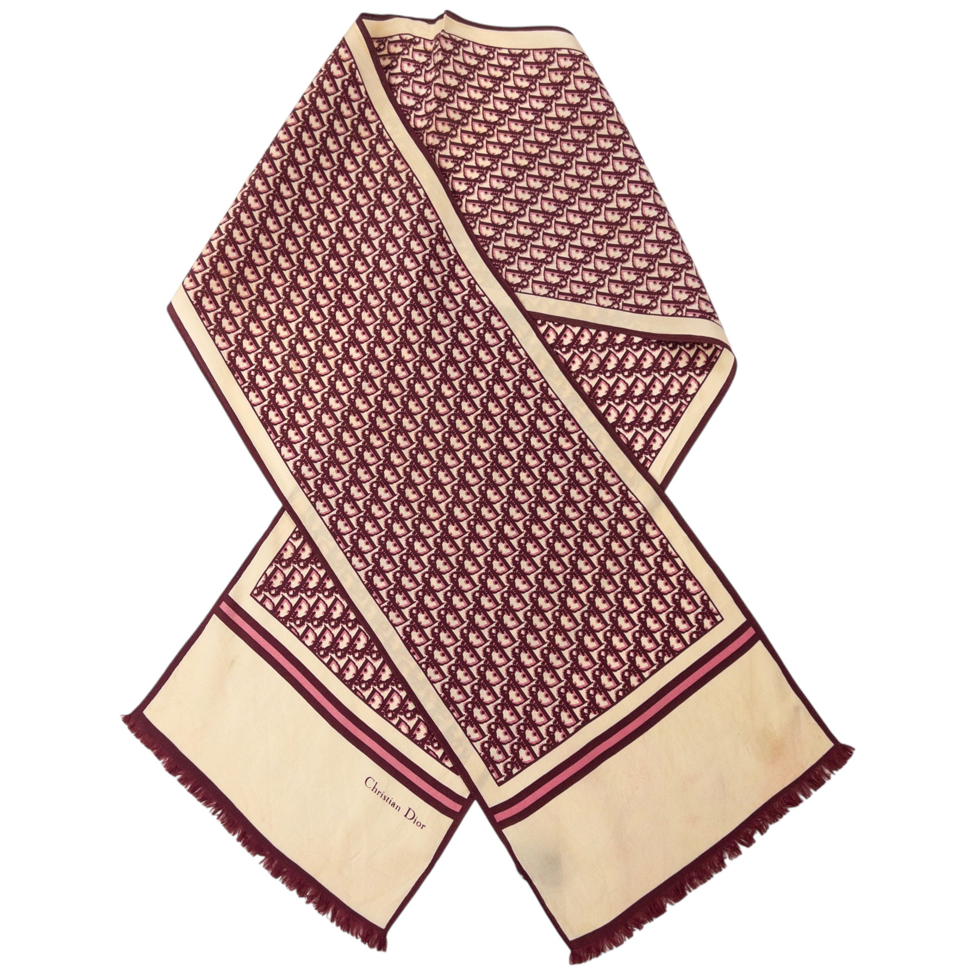 Vintage Dior Monogram Silk Scarf
